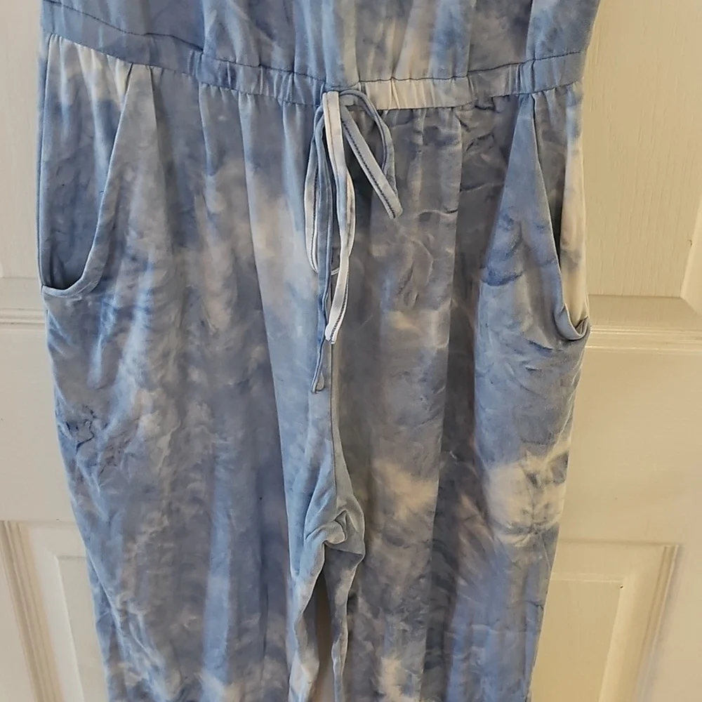 Prettygarden Sz S Blue Tie-Dye Jumpsuit - Picture 3 of 9